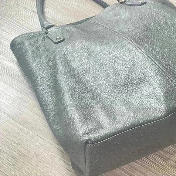 VERA PELLE GREY  PEBBLED LEATHER JUMBO BAG SHOULDER BAG - Picture 2 of 16